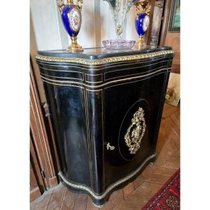 Curved Side Table In The "boulle" Style, Napoleon III Period