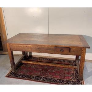 Grande table de ferme époque XVIIIeme siécle  en noyer et chene massif