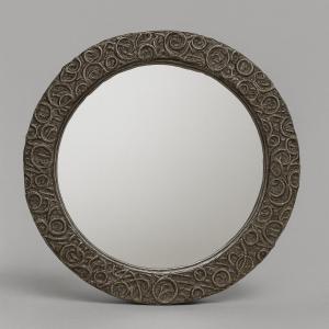 Robert Poulet Lyon: Fully Decorated Round Mirror