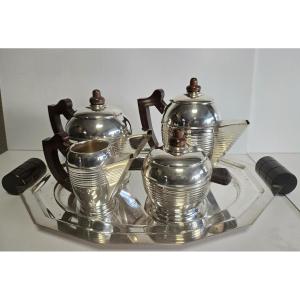 Service a thé ou a café époque Art Déco en métal argenté