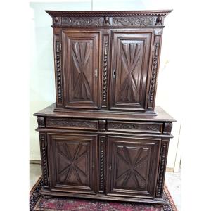 Louis XIII Period Four-door Buffet In Solid Walnut