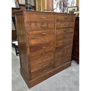 Antique 19th-century Solid Oak Drawer Unit