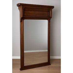 Very Large Art Nouveau Period Mahogany Trumeau Mirror / H 196cm