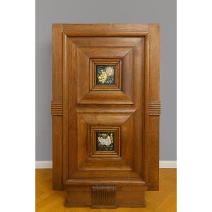 D'aprés Maxime Old : meuble d'apparat en chene et ceramique époque Art Déco (B)