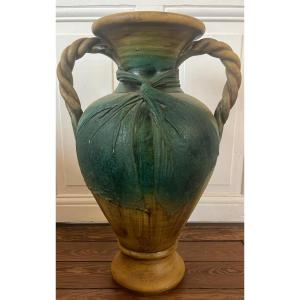 Très grand vase décoratif en céramique, au style antique/méditerranéen