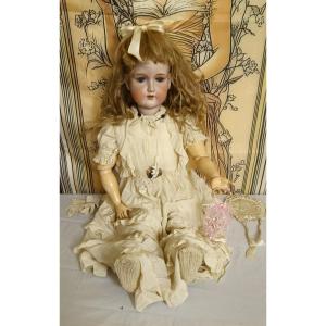 Very Large Antique Porcelain Doll Head A.18m Germany – 100 Cm – Sleeping Eyes – Circa 1930 