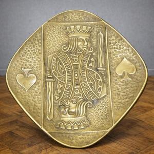 Coupelle / vide-poche en bronze Le Verrier – motif carte à jouer 