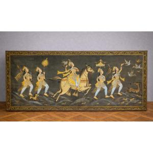 Panneau décoratif oriental (style indien / moghol) vers 1920-1940