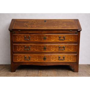 Piedmontese Scriban Chest Of Drawers In Marquetry