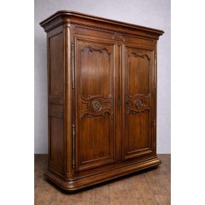 Large Louis XV Period Cabinet In Solid Walnut