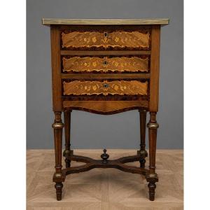 Commode travailleuse marquetée époque Napoléon III 