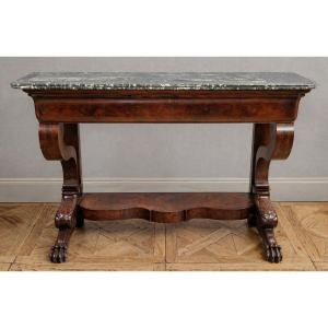 Restoration Empire Period Mahogany Console With Claw Feet