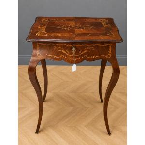 Napoleon III Period Book Table, In Marquetry