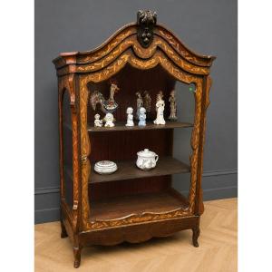Vitrine hollandaise d’époque XVIIIeme en marquéterie