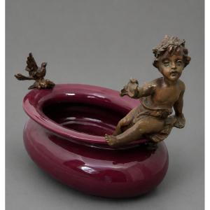 Vide-poche ou coupe décorative au putto