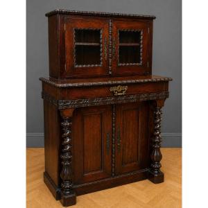 Buffet Bibliothéque Two Corps In Rosewood, Napoleon III Period