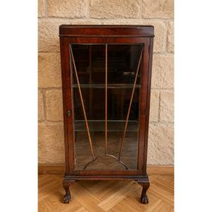 Vitrine De Présentation En Acajou, Style Anglais, Pieds Griffes Et Boules
