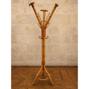 Porte-manteau Perroquet en Bambou et Rotin