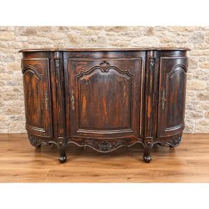 Buffet de style Louis XV en bois sculpté patine usagée volontairement 