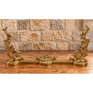 Gilded Bronze Mantelpiece – Decorated With Scrollwork And Acanthus Leaves – Louis XV Style