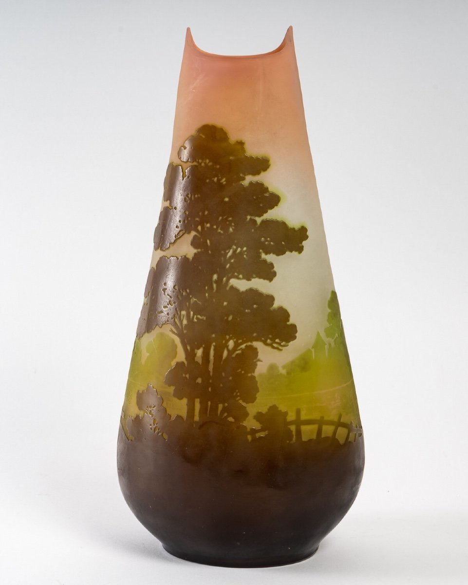 Gallé Vase With Country Decor