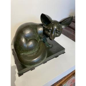 Bronze Sculpture Signed Fontinelle Representing A Fennec 