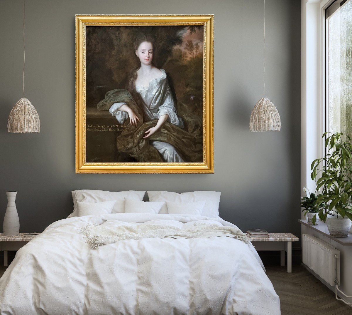 Vers 1685 Portrait De Lady Tufton Wray, Par Herman Verelst (1641-1702), Peinture Ancienne-photo-2