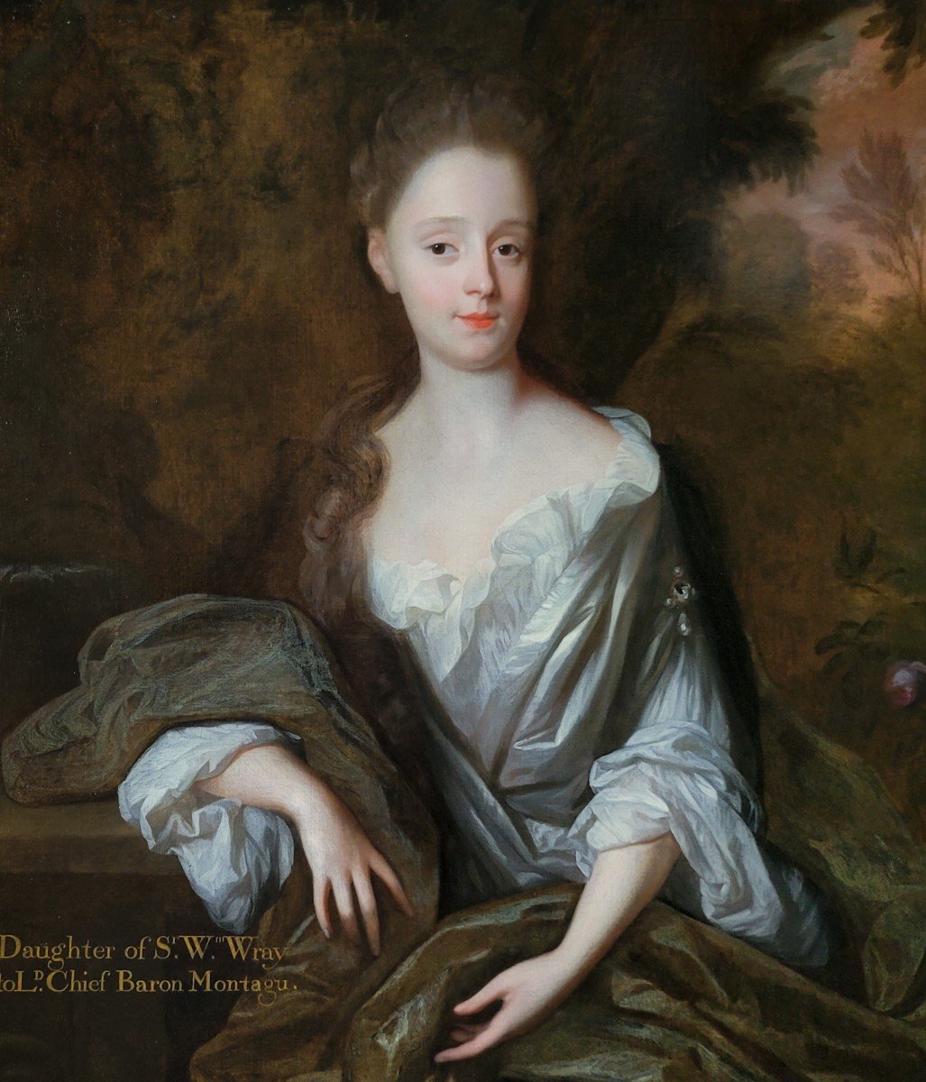 Vers 1685 Portrait De Lady Tufton Wray, Par Herman Verelst (1641-1702), Peinture Ancienne-photo-2