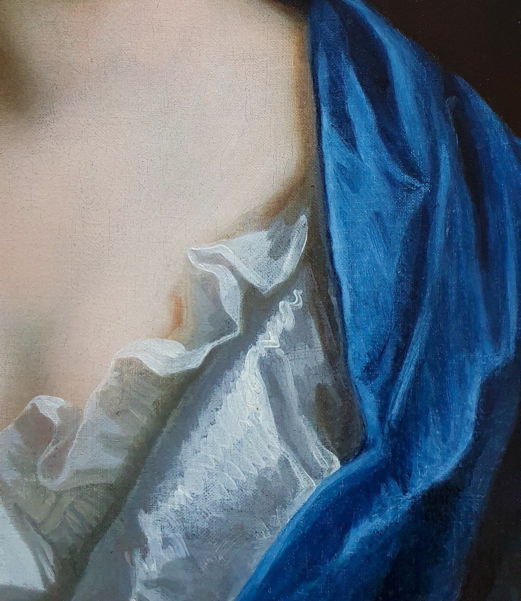 Vers 1690 Portrait Lady Anne Stapylton, Peinture à l'Huile Ancienne, Cadre Doré Fin-photo-3