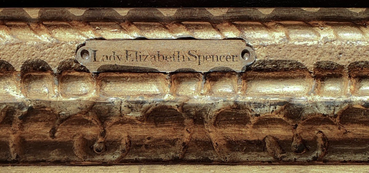 Portrait d'Elizabeth Spencer Vers 1665; Cadre Finement Sculpté, 17ème Siècle, Huile Sur Toile-photo-4
