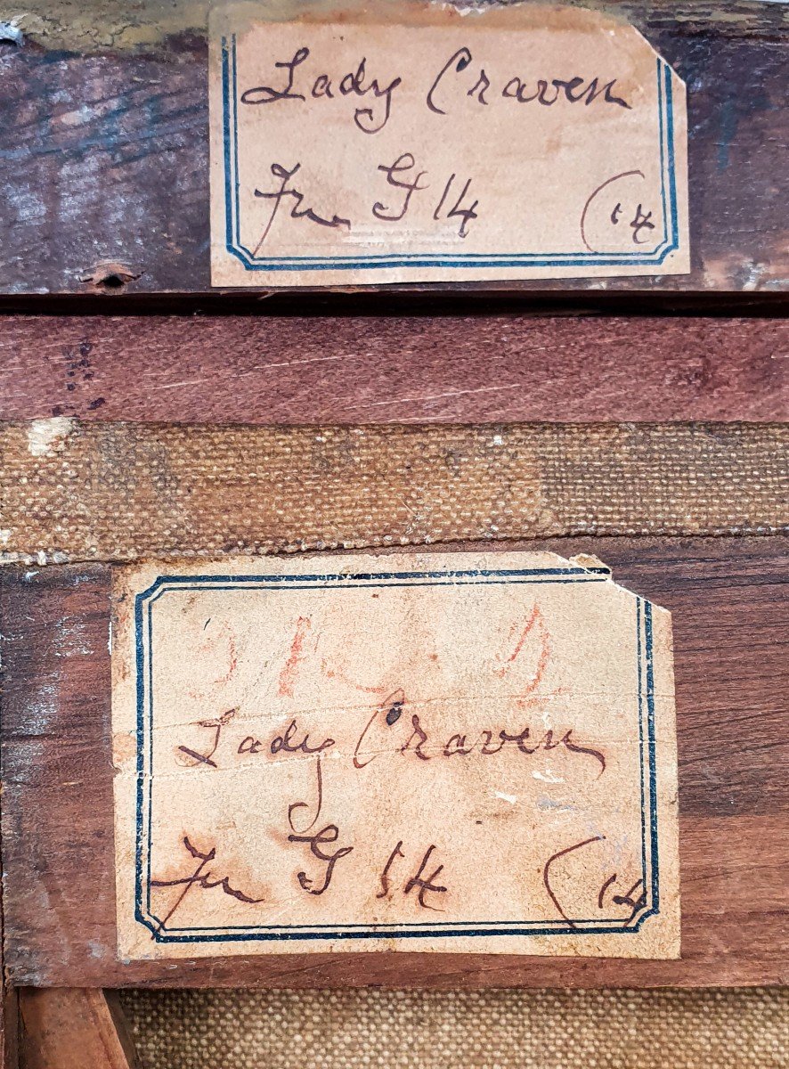 Vers 1700 Portrait d'Une Dame Dans Un Intérieur, Provenance Manoir, Abbaye De Coombe, Huile-photo-7