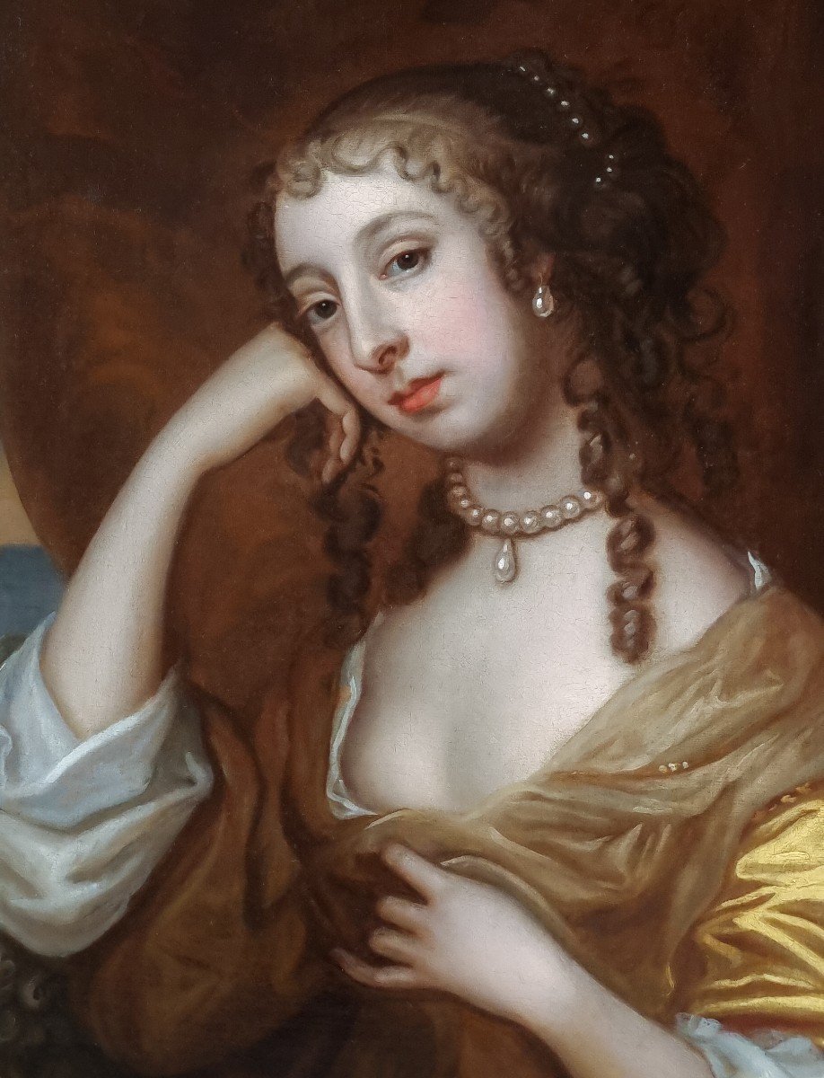Portrait Of Margaret Brooke, Lady Denham C.1660’s; Circle Of Peter Lely (1618-1680) Oil Canvas-photo-3