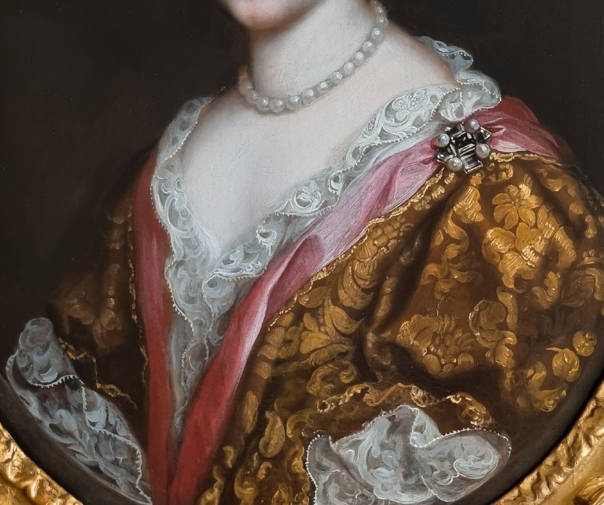 vers 1675 Portrait de Dame, Hélène Ferrand, Marquise de Saint Germain Beaupré ; Huile sur toile-photo-1