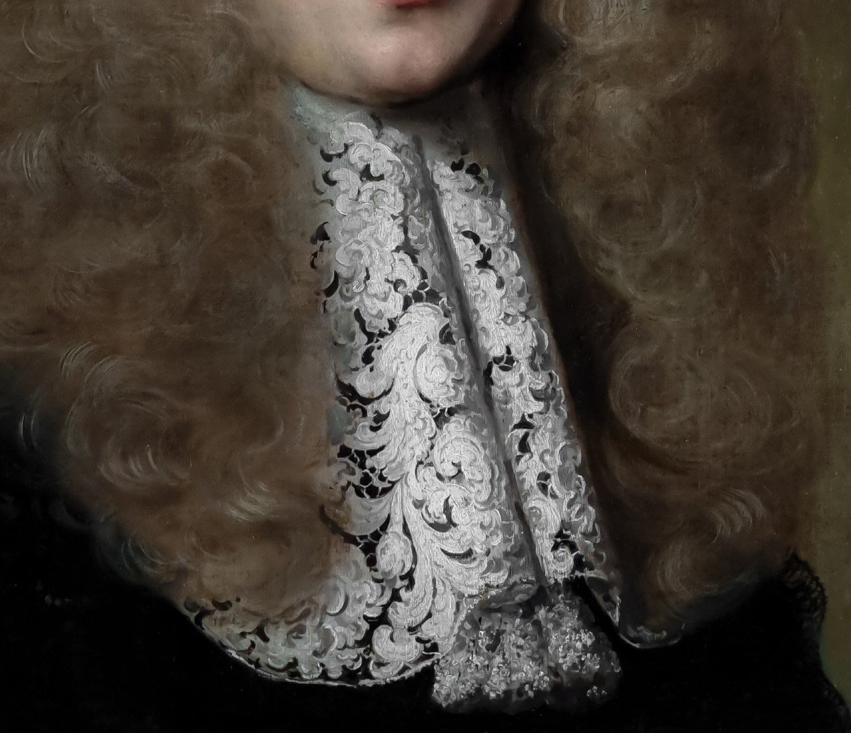 Portrait Of A Gentleman With Elaborate Lace Collar C.1670, By Jacob Ferdinand Voet (1639-1689)-photo-1