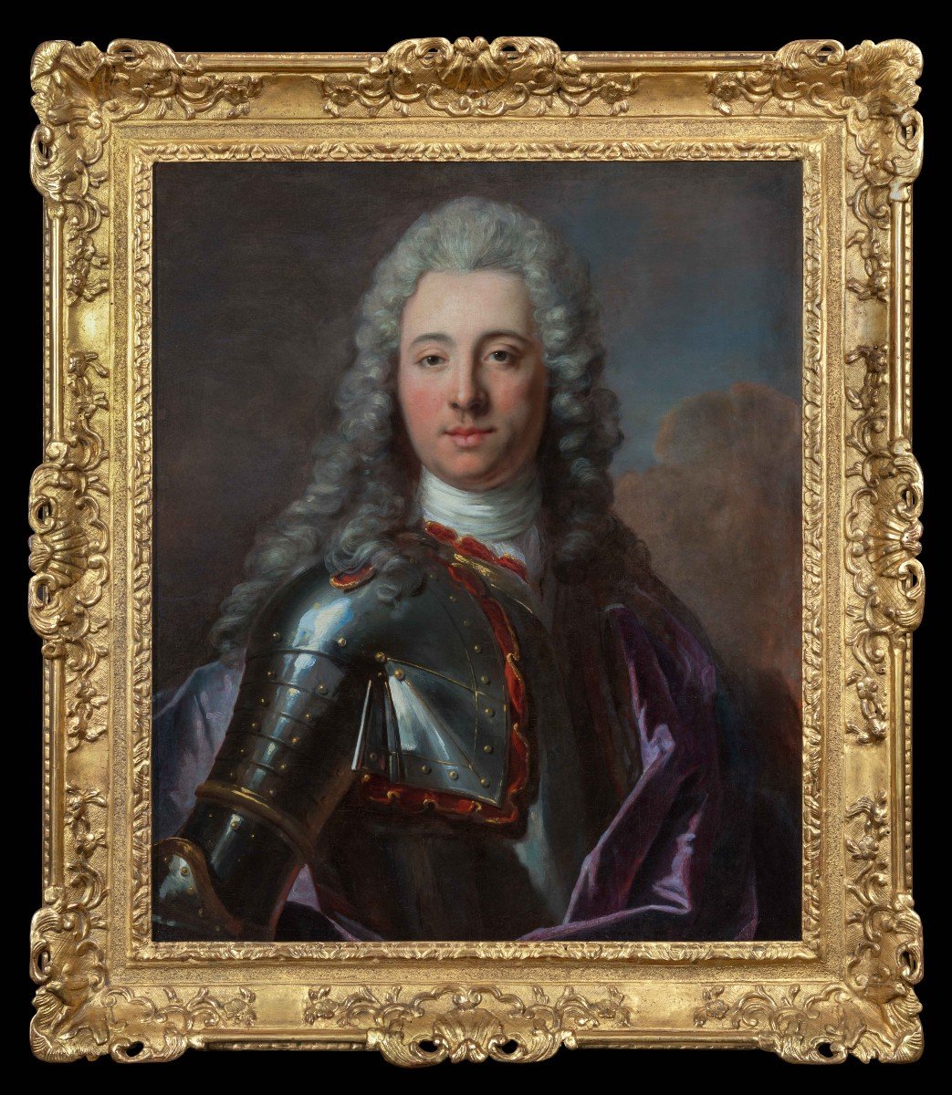 Portrait d'Un Gentilhomme Portant Une Armure Et Un Manteau Mauve Vers 1740, Huile Sur Toile