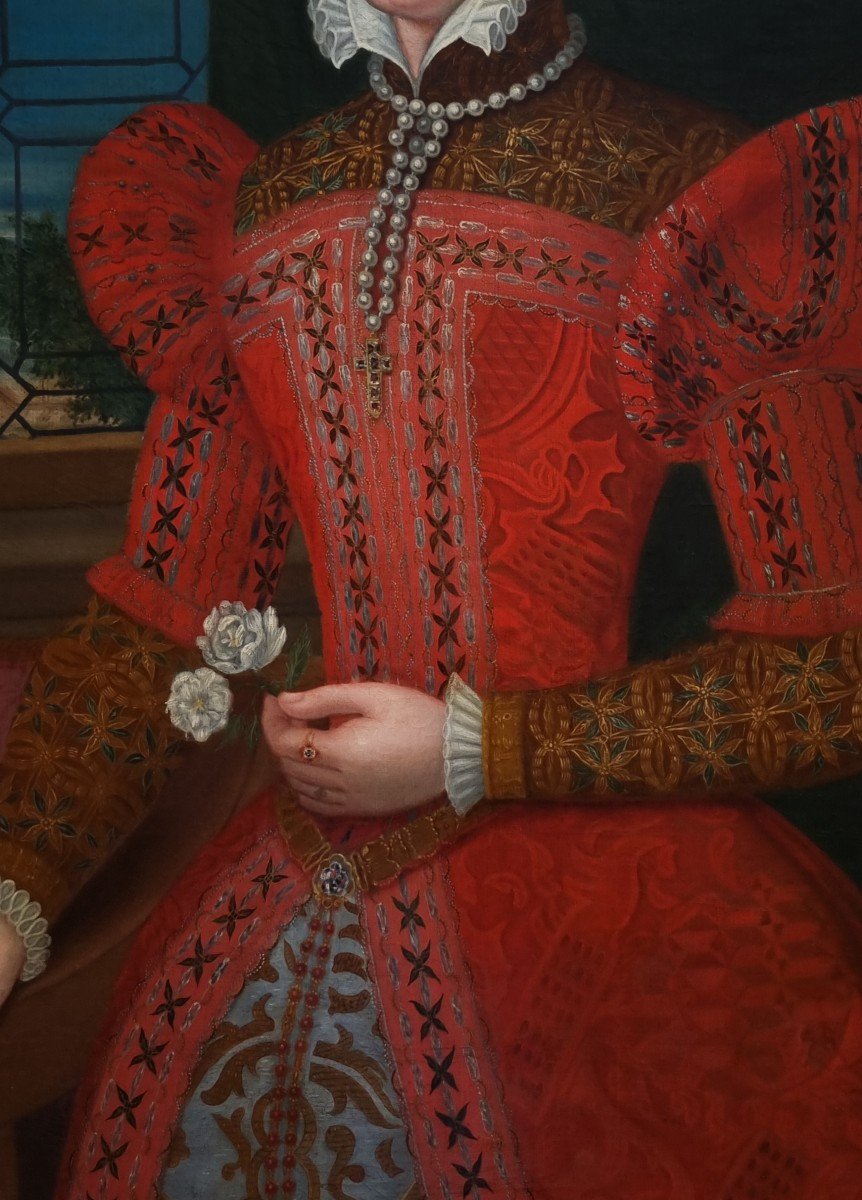Portrait Of Lady, Mary Queen Of Scots, 18th Century, Oil On Canvas, 17th Century Carved Frame-photo-4