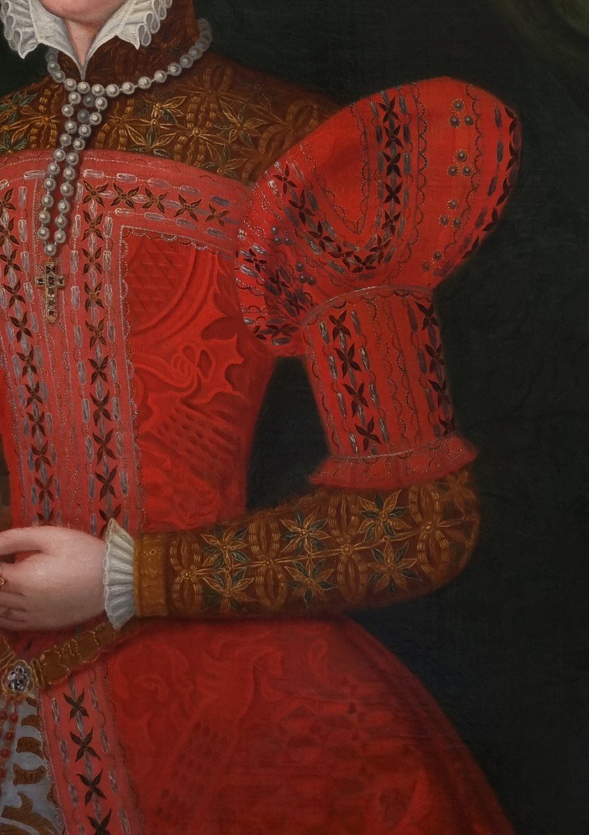 Portrait Of Lady, Mary Queen Of Scots, 18th Century, Oil On Canvas, 17th Century Carved Frame-photo-5