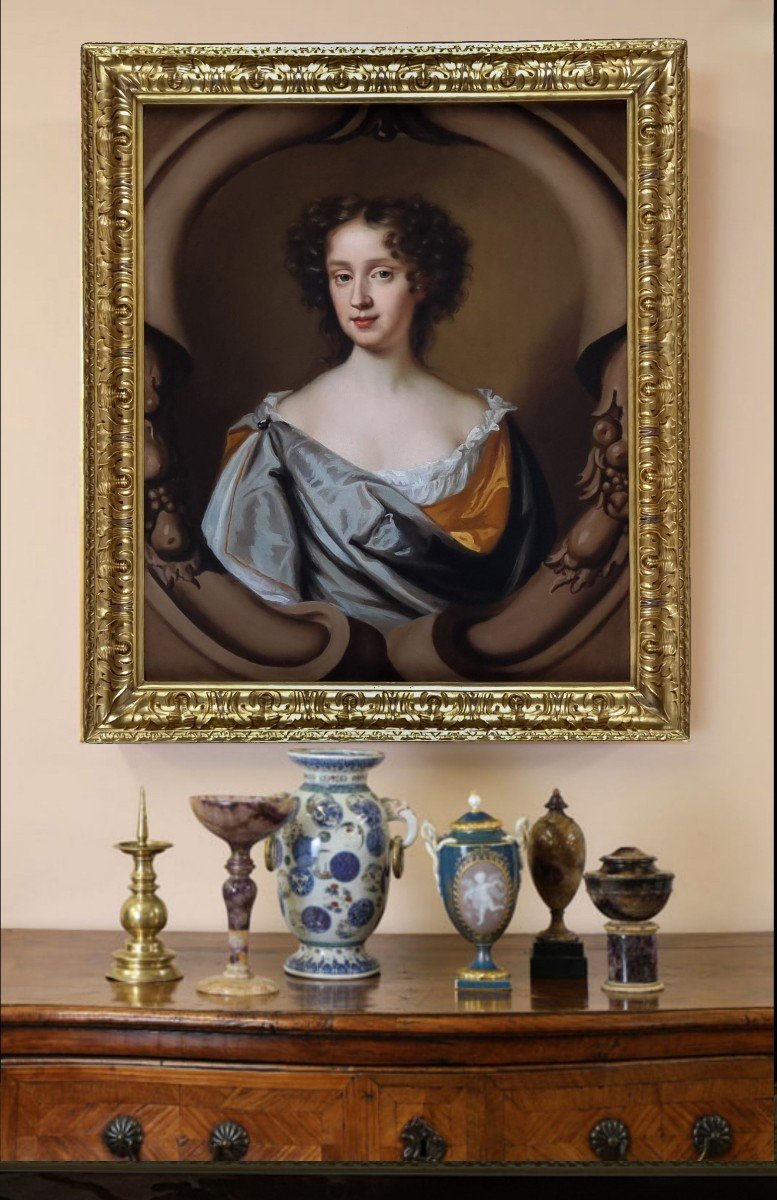 Portrait d'Une Dame Dans Un Cartouche En Pierre élaboré C.1675-80;  Mary Beale, Huile Sur Toile