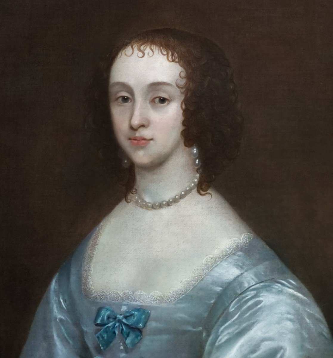 Portrait Of A Lady, Katherine St Aubyn Godolphin C.1637, Antique Painting Oil On Canvas-photo-4