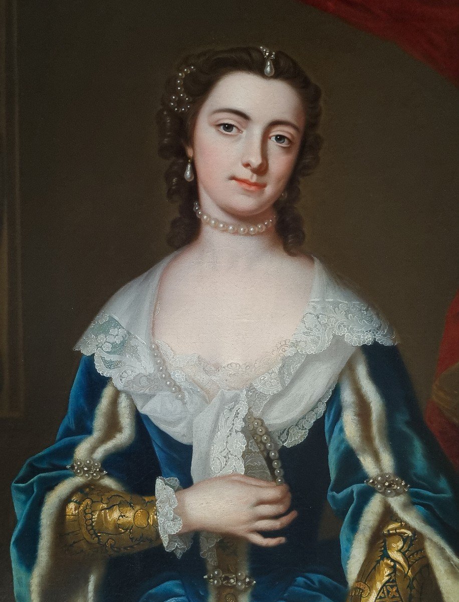 Portrait Of Henrietta Louisa Fermor Nee Jeffreys, Countess Of Pomfret C.1742 By Thomas Bardwell-photo-2