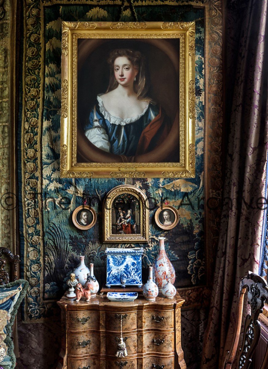 Portrait Of Lady Elizabeth Pelham Nee Jones C.1680 By William Wissing, Notable Provenance-photo-2
