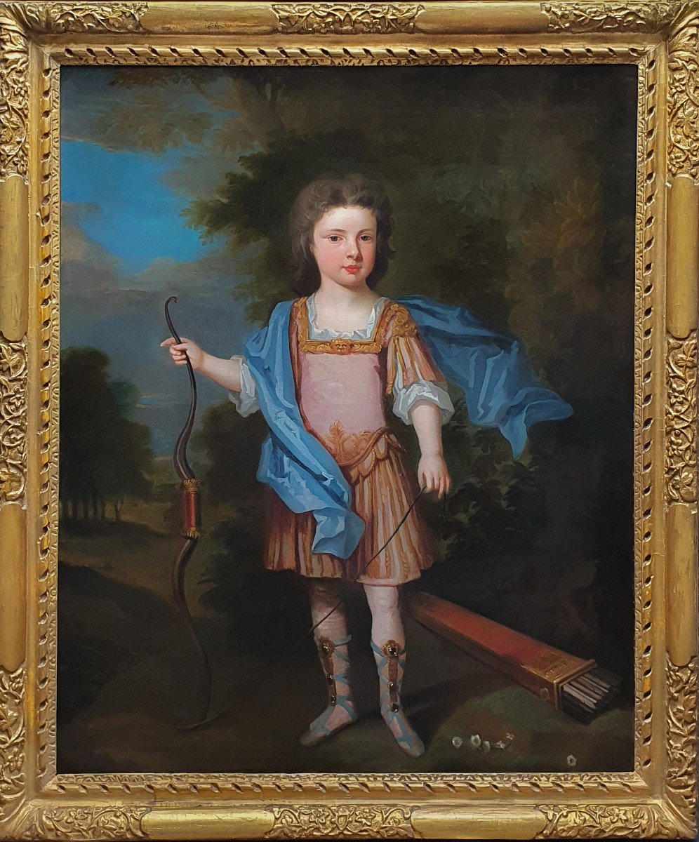 Portrait d'Un Garçon, Lord George Douglas, Avec Un Arc Et Une Flèche Dans Un Paysage, Vers 1710-photo-2
