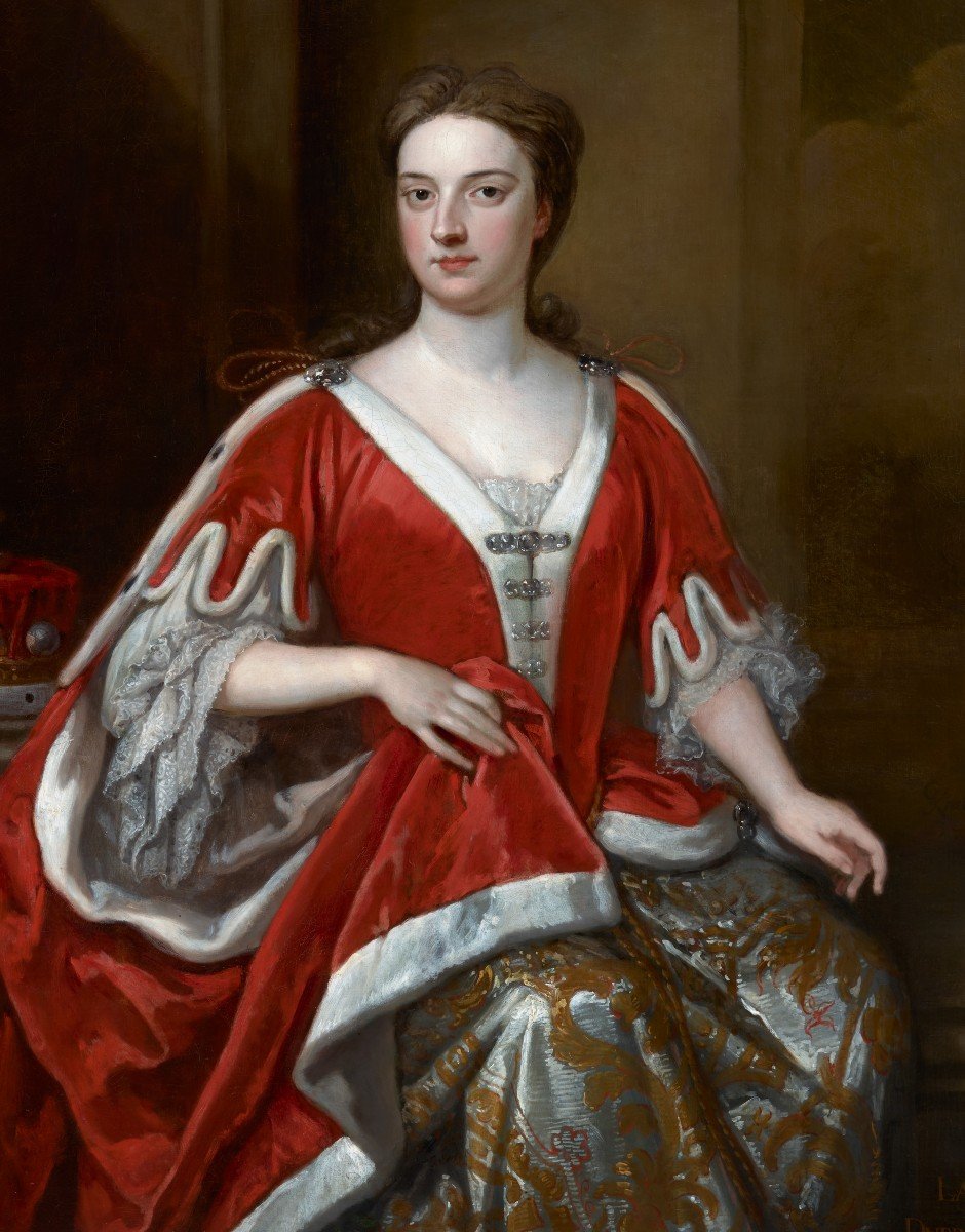 Portrait Of Abigail, Countess Of Kinnoull (c.1689-1750), Signed Dated, Sir Godfrey Kneller-photo-4