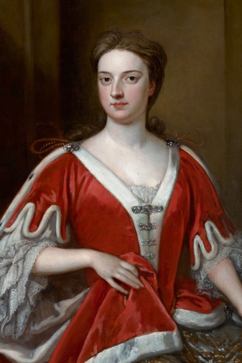 Portrait d'Abigail, Comtesse De Kinnoull, Signé Et Daté, Godfrey Kneller, Huile Sur Toile-photo-4