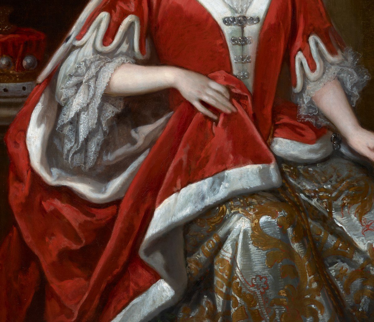 Portrait d'Abigail, Comtesse De Kinnoull, Signé Et Daté, Godfrey Kneller, Huile Sur Toile-photo-6