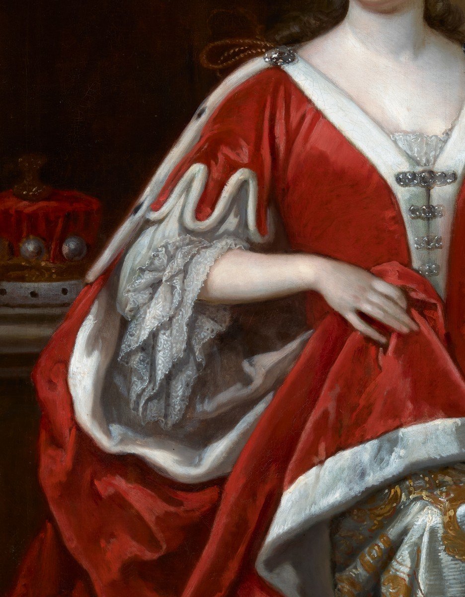 Portrait d'Abigail, Comtesse De Kinnoull, Signé Et Daté, Godfrey Kneller, Huile Sur Toile-photo-7