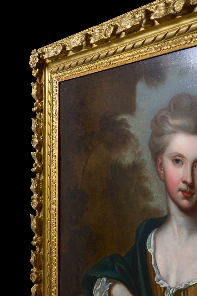 Portrait De Margaret Broun, Lady Colstoun Vers 1700 ; Provenance De l'Ancien Manoir-photo-4