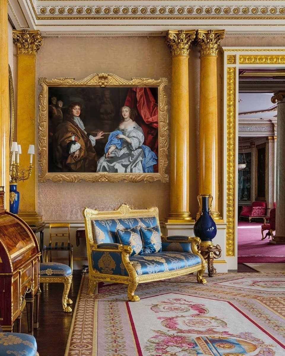Vers 1662 Portrait De Sir John Rivers 3e Baronnet Chafford Et Lady Anne Rivers, Huile Sur Toile-photo-2