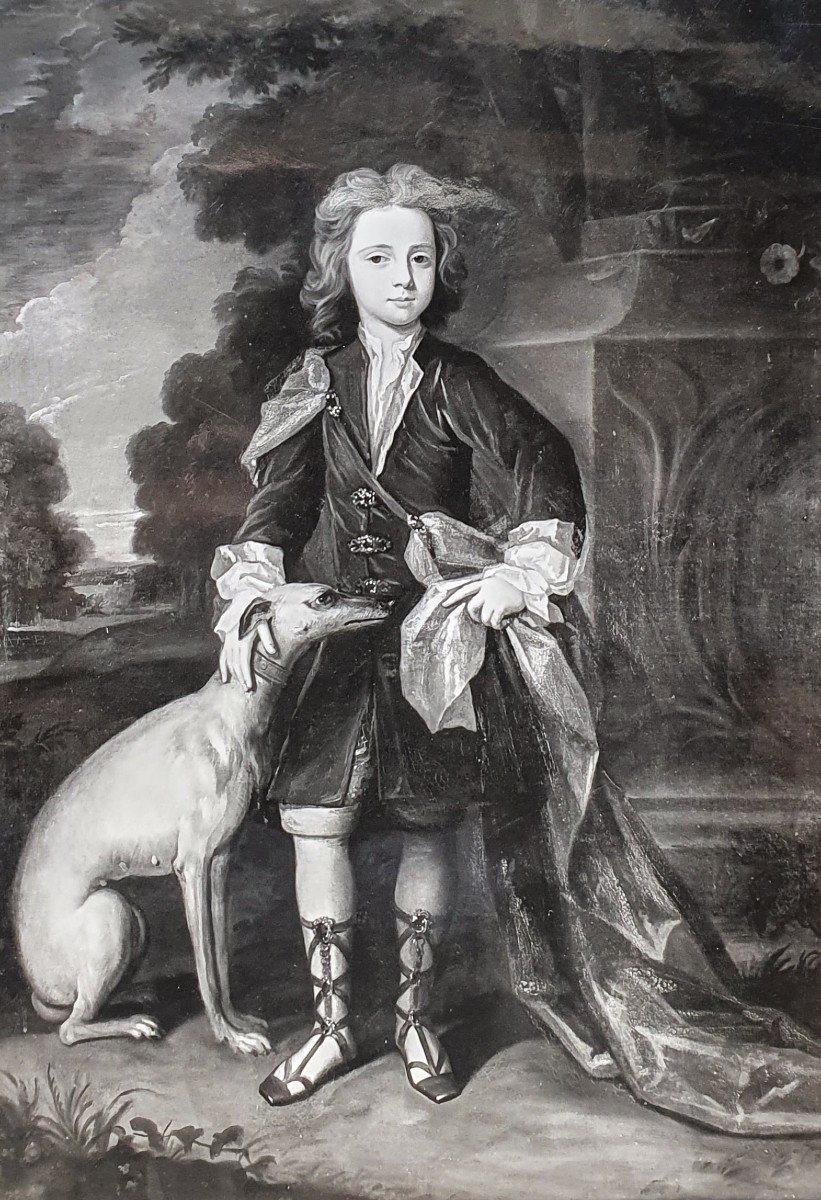 Portrait d'Un Jeune Gentilhomme En Tenue Classique, Arc Et Flèche, Vers 1710, Huile Sur Toile-photo-1