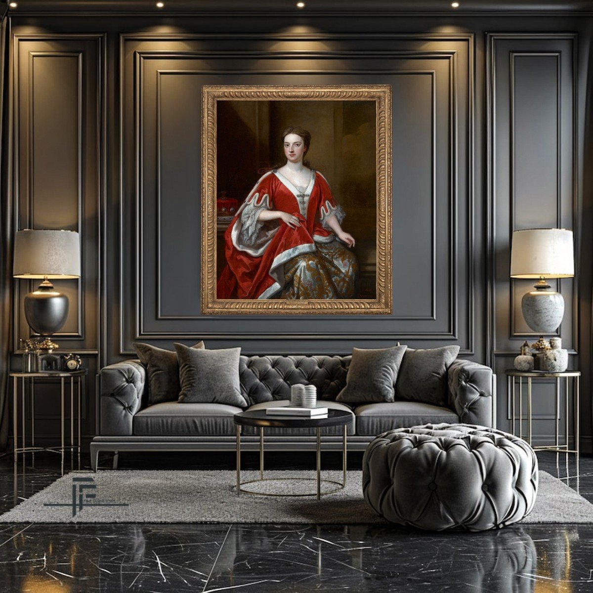 Portrait Of Abigail, Countess Of Kinnoull (c.1689-1750) Dated 17**; Studio Of Godfrey Kneller-photo-2